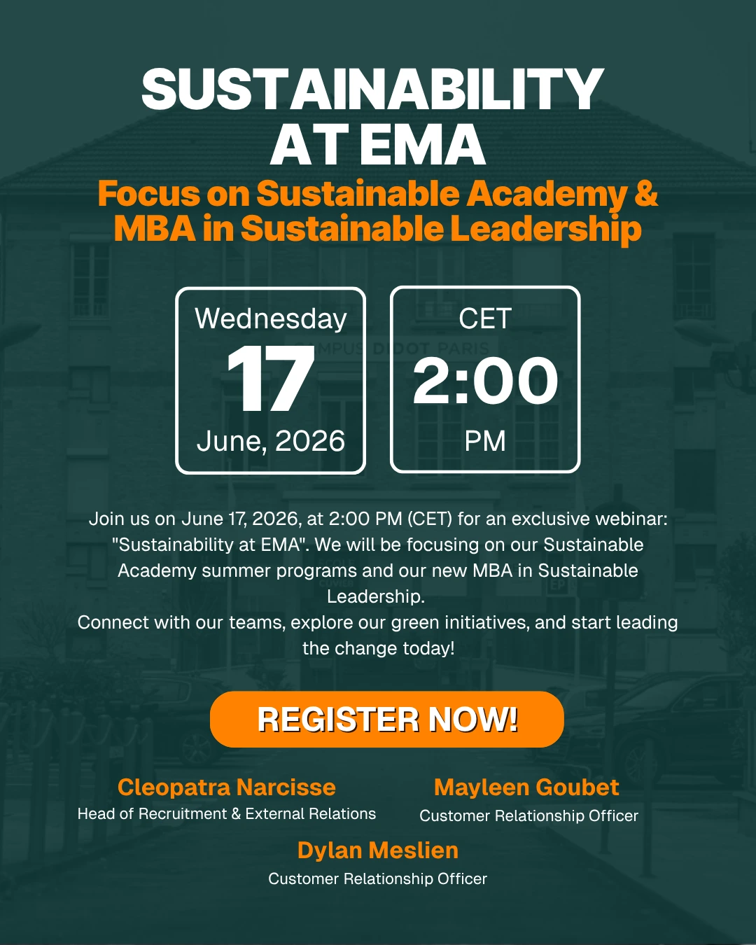 Sustainability at EMA- Focus on Sustainable Academy & MBA in Sustainable Leadership
