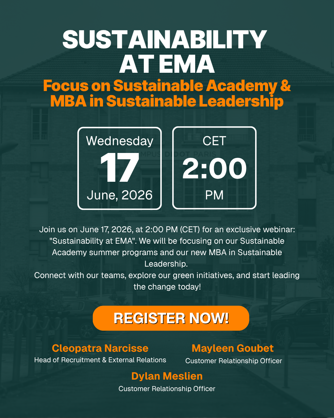 Sustainability at EMA- Focus on Sustainable Academy & MBA in Sustainable Leadership